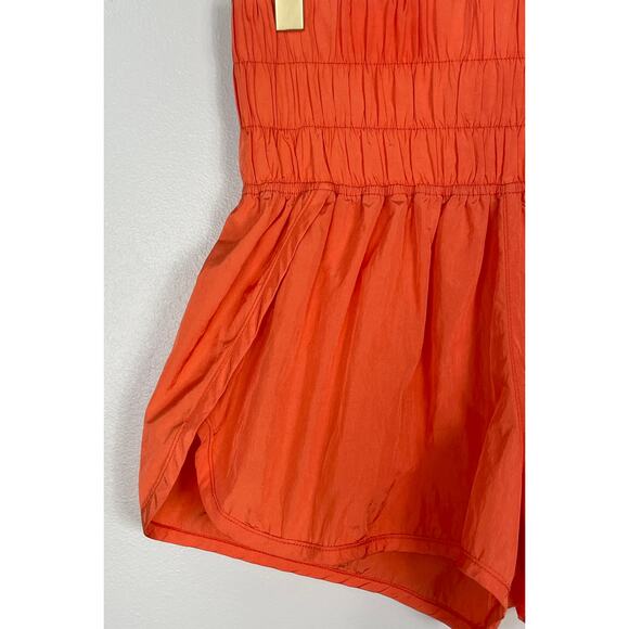 Free People Movement Way Home Shorts Orange Small Lined Workout Gym Running - Picture 7 of 11